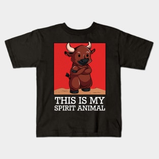 Bull - This Is My Spirit Animal - Funny Saying Cattle Kids T-Shirt